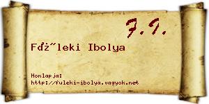Füleki Ibolya névjegykártya