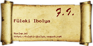 Füleki Ibolya névjegykártya